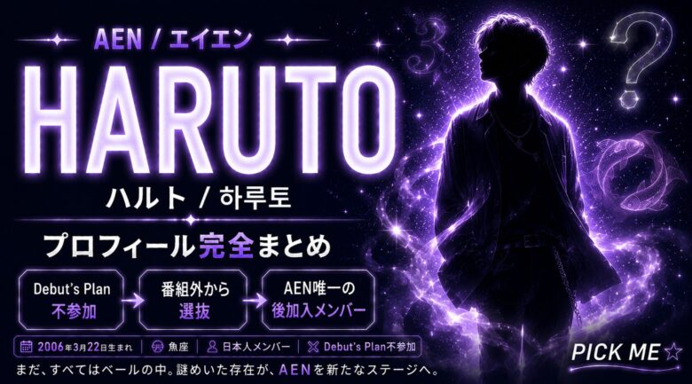 HARUTO(ハルト)プロフィール|AEN日本人メンバーの経歴・魅力まとめ